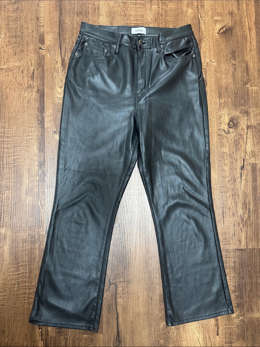 Pistola Black Faux Leather Pants